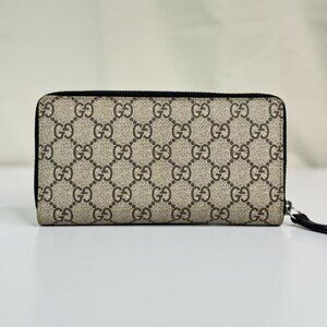 Gucci Zip Around Wallet Tiger Printed GG Coated Canvas